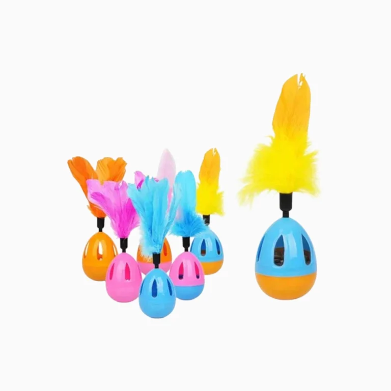 juguete porfiado con plumas